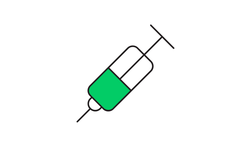 Syringe filled with substance